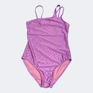 Art Class Kids One Piece in Purple and Pink Checkered